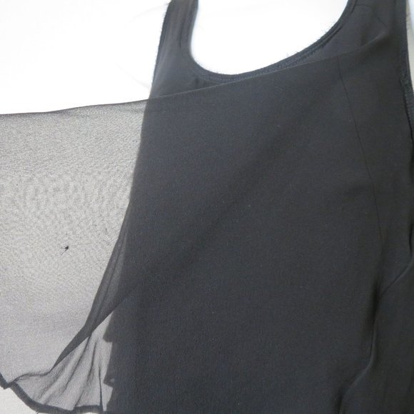 Vintage Elizabeth & James Layered Tunic Tank Top S Black Silk Cotton Small Snags - Picture 6 of 16